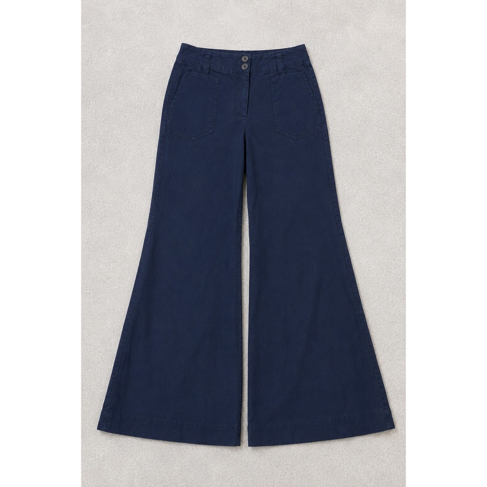 MAEVE by ANTHROPOLOGIE The Naomi Navy Wide Leg Flare Pants Size 8 - Picture 2 of 5